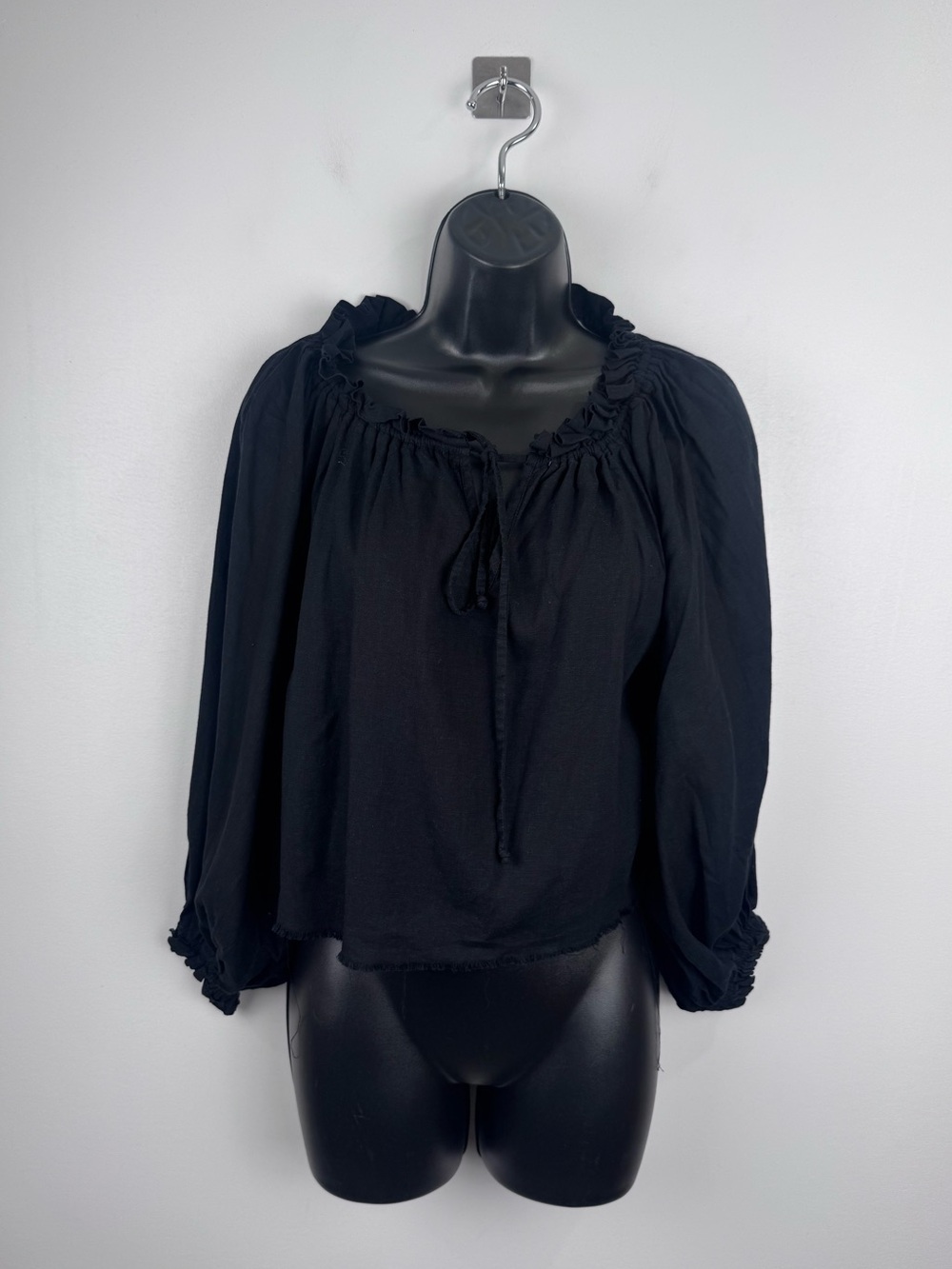Nary Women Black Long Sleeve Blouse Top Size XS